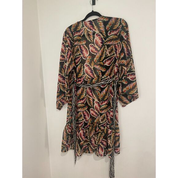 Vince Camuto Island Spice‎ Self-Belt Topper OS Coverup Kimono Wrap Robe - Picture 3 of 9